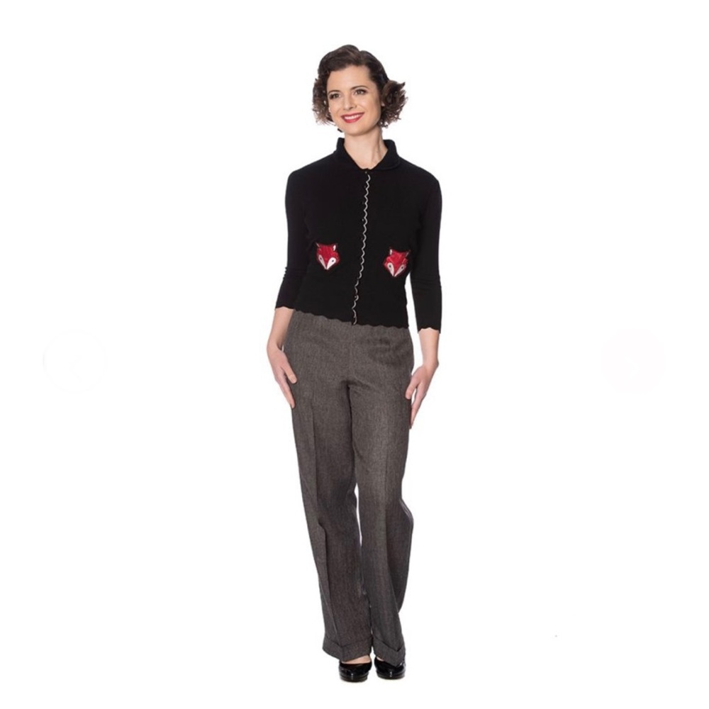 Banned Retro Foxy Scallop Cardigan Black - Picture 8 of 16